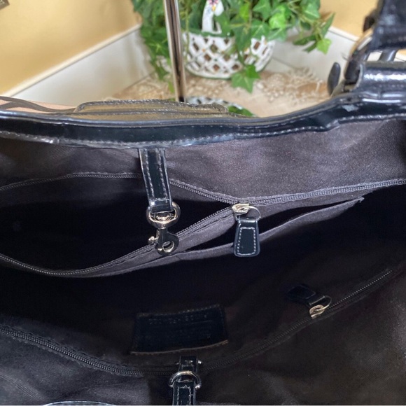 COACH Chic Black and Cream Zebra Print Women's Bag Red Logo Tag - Picture 7 of 10